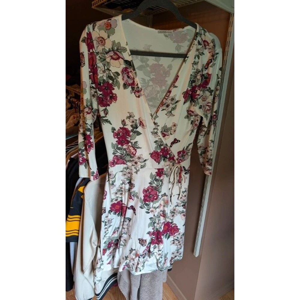 Charlotte Russe Floral Butterfly Wrap Dress Cottagecore Romantic
